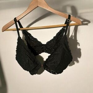 Aerie dark green lace trimmed bralette  M